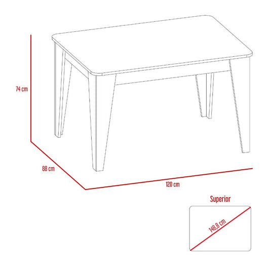 Mesa Comedor Torino 120, Habano