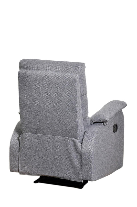 Silla Reclinable Eleonor, Gris Nevado, con Sistema Reclinable de Botón Para Mayor Comodidad