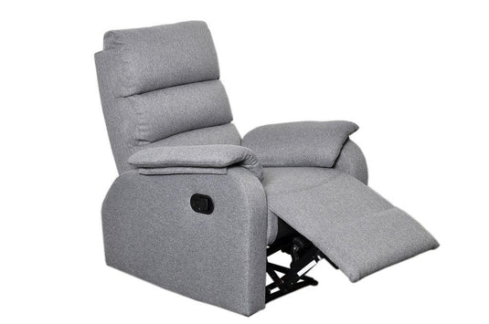 Silla Reclinable Eleonor, Gris Nevado, con Sistema Reclinable de Botón Para Mayor Comodidad