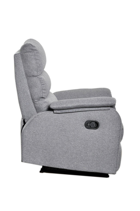 Silla Reclinable Eleonor, Gris Nevado, con Sistema Reclinable de Botón Para Mayor Comodidad