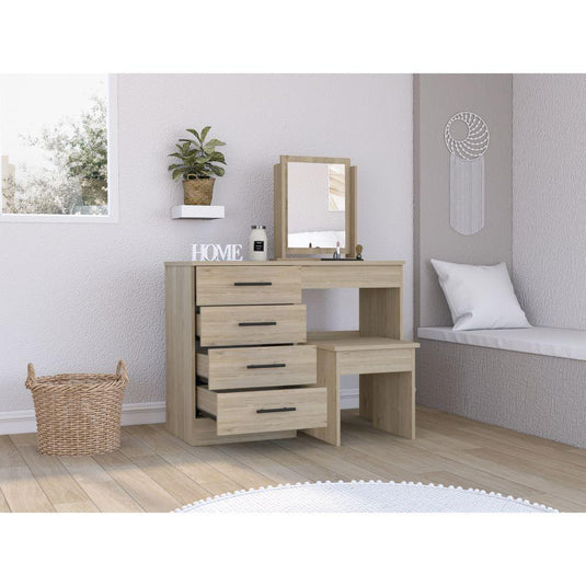 Mueble de Tocador Kaia, Rovere y Blanco Marqueza