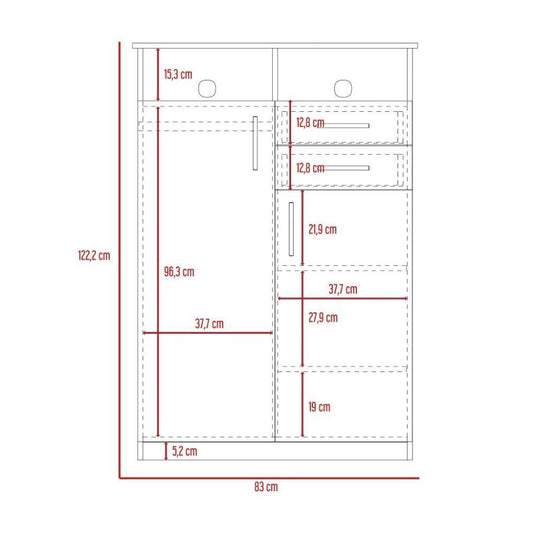 Combo Para Habitación Grot, Incluye Cama Semi Doble y Armario