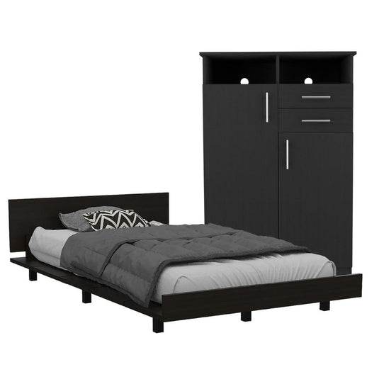 Combo Para Habitación Grot, Incluye Cama Semi Doble y Armario