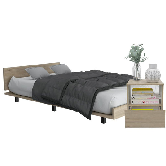 Combo Para Habitación Orion, Incluye Cama y Mesa de Noche