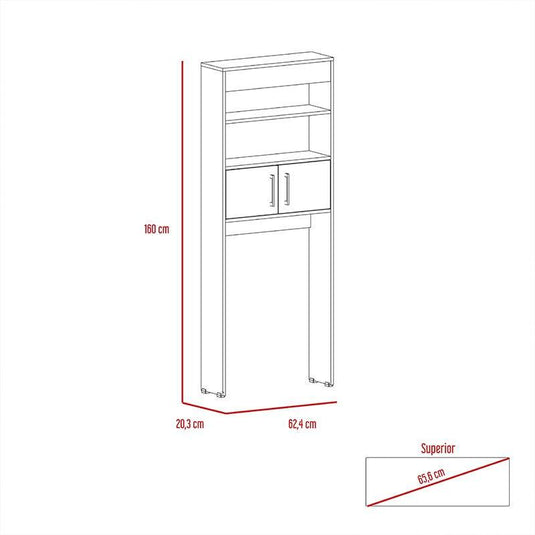 Gabinete de Baño Oporto, Wengue, Ideal Para Ahorrar Espacio X2