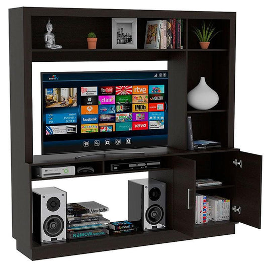 Combo Para Sala Cantabria Office, Incluye Rack para TV Y Biblioteca