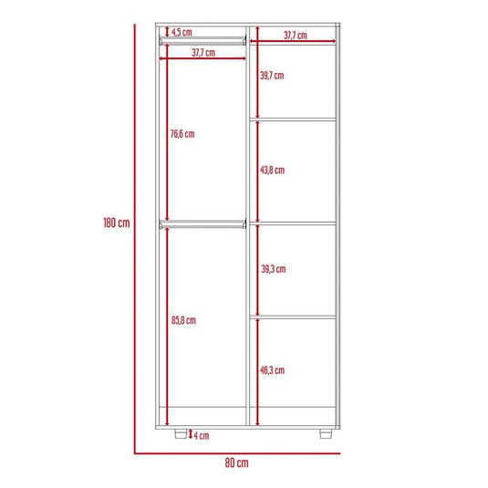 Combo Para Habitación Cantabria Tera, Incluye Rack para TV Y Armario