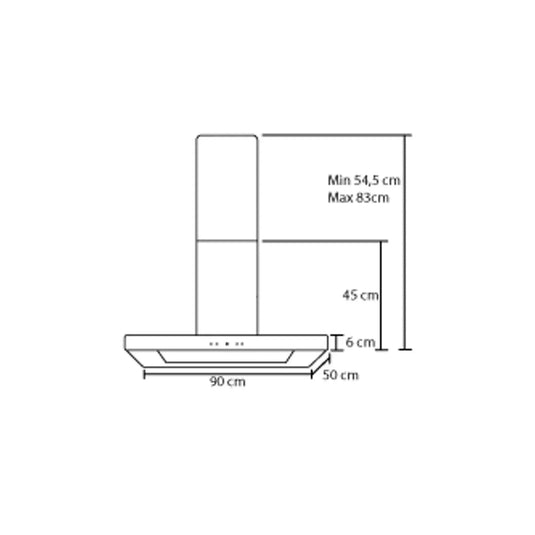 Campana Península Asaí Inox 90 cm 3 velocidades Haceb