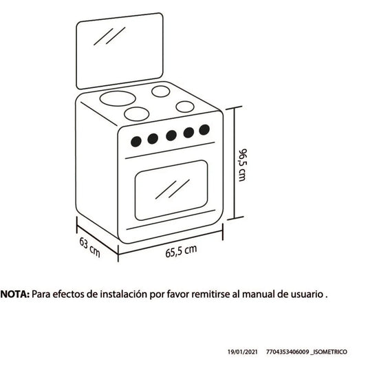 Estufa Orégano Haceb 60 cms negra gas natural