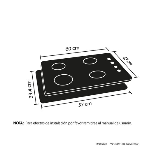 Estufa de empotrar Tandoori Cristal 60X43 cm gas natural Haceb