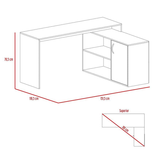 Combo Para Oficina Axis Colore Wengue, Incluye Escritorio Y Mesa De Noche