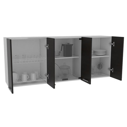 Combo Para Cocina Estarlet, Wengue, con Alacena y Mueble Superior de Cocina