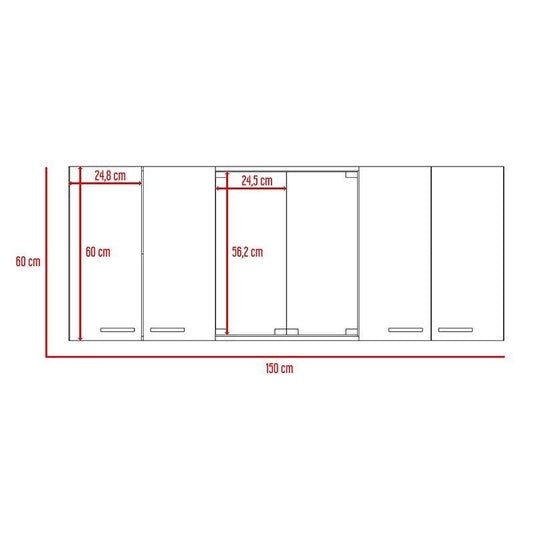 Combo Para Cocina Deli, Wengue y Blanco, Incluye Módulo de Microondas y Gabinete Superior de Cocina