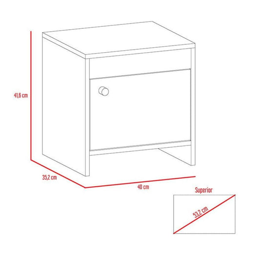 Combo Para Habitación Bariloche Colore Wengue, Incluye Armario Y Mesa De Noche