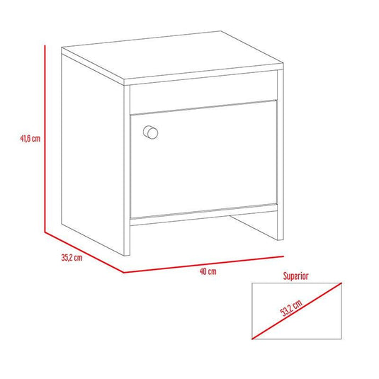 Mesa de Noche Colore, Wengue, con Un Cajón Cómoda Ideal Para Espacio Pequeños X2