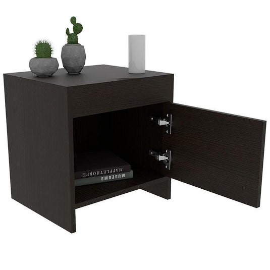 Mesa de Noche Colore, Wengue, con Un Cajón Cómoda Ideal Para Espacio Pequeños X2