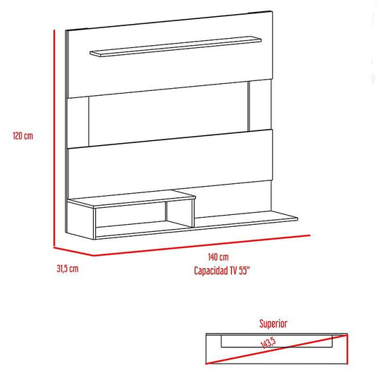 Combo Para Sala De Estar Beijing 5G, Incluye Panel De Tv Y Mesa De Centro