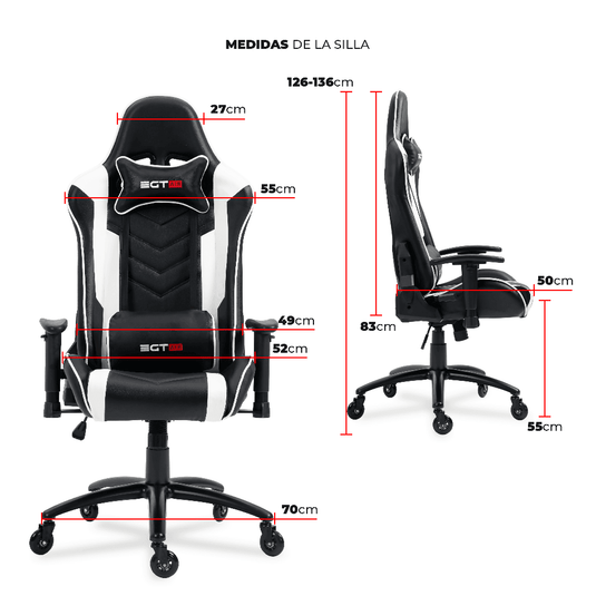 Combo Gamer, Incluye Escritorio con bordo rojo y Silla Gamer